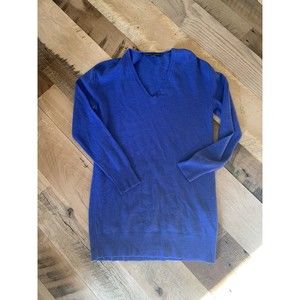 Ralph Lauren Small Sweater  Blue Silk Cashmere  V Neck Womens